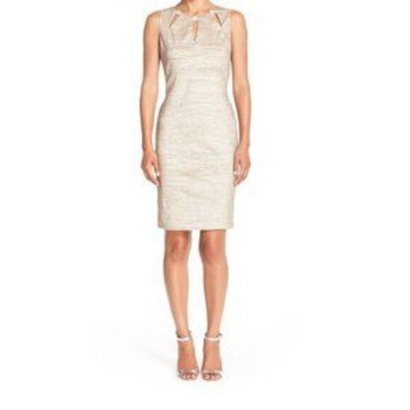 Eliza J Embellished Cutout Taffeta Sheath Dress size 2P - Picture 8 of 9